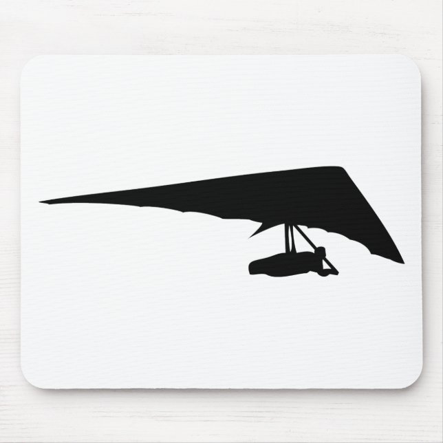 Fallsegelflugzeugschwarzikone Mousepad (Vorne)