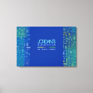 FALLSTARS & SQUARES BAT Mitzvah Sign in Board Leinwanddruck