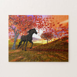 Fallszene und Pferd Puzzle