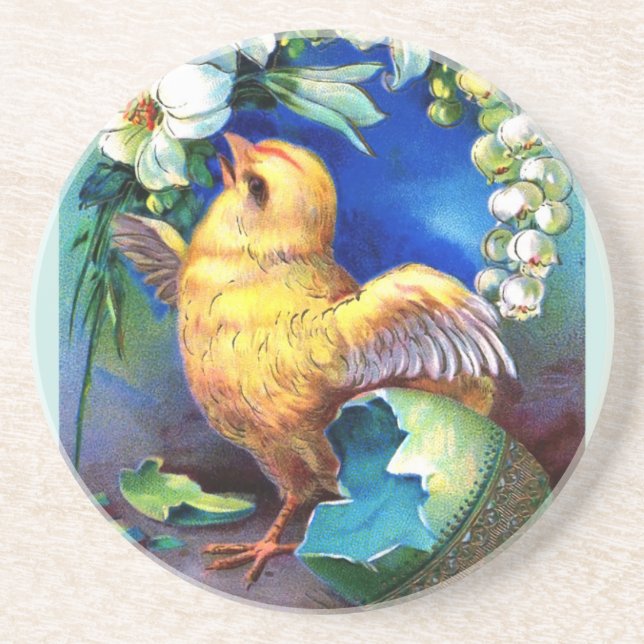 Fallt ein glücklicher Osterkick Getränkeuntersetzer (Vorne)