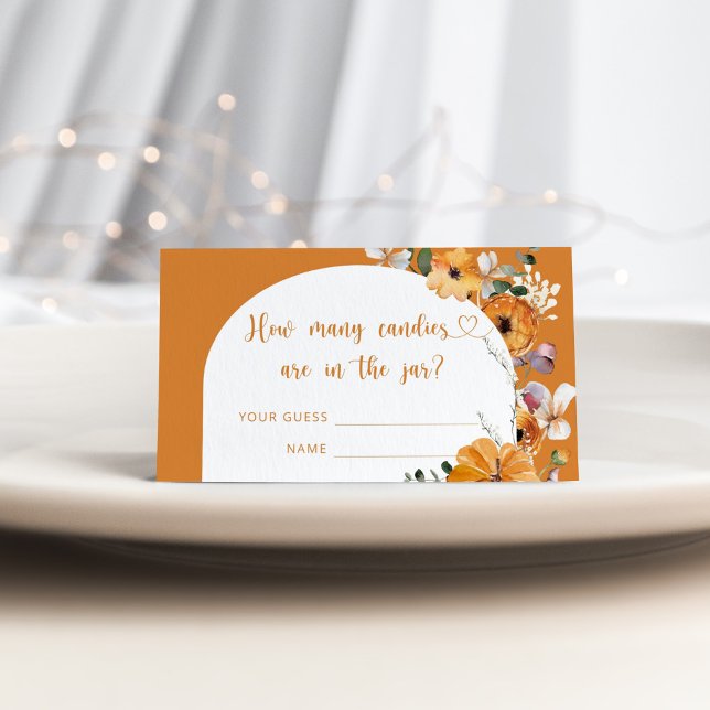 Fällt floraler Kürbis wie viele Bonbons Begleitkarte (Von Creator hochgeladen)