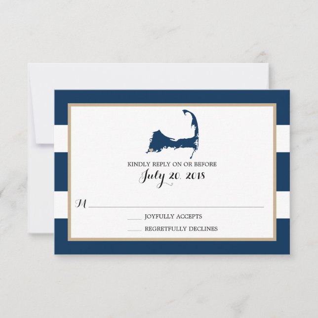 Falmouth Cape Cod mit Herz | HochzeitsrSVP RSVP Karte (Vorderseite)
