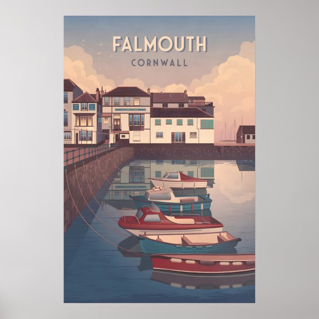 Falmouth Cornwall Reiseplakat Poster (Vorne)
