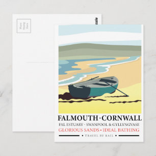 Falmouth Cornwall Reiseplakat Postkarte
