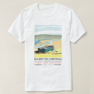 Falmouth Cornwall Reiseplakat T-Shirt