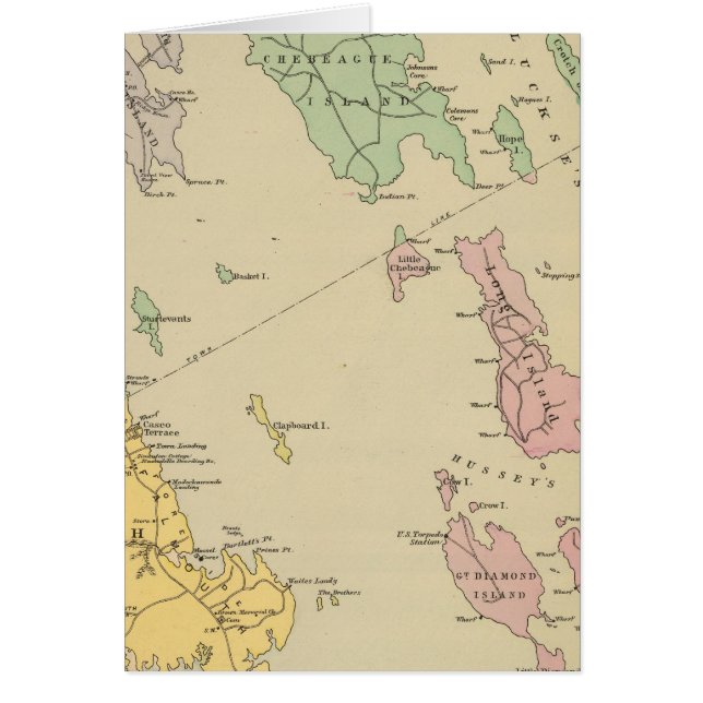 Falmouth Foreside, angrenzende Inseln, Casco Bay (Vorne)