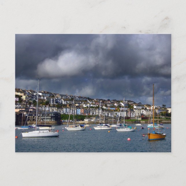 Falmouth Harbor Cornwall Postkarte (Vorderseite)
