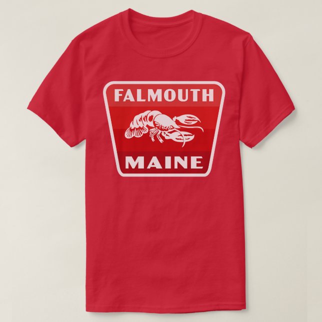 Falmouth Maine Retro Abzeichen Red T-Shirt (Design vorne)