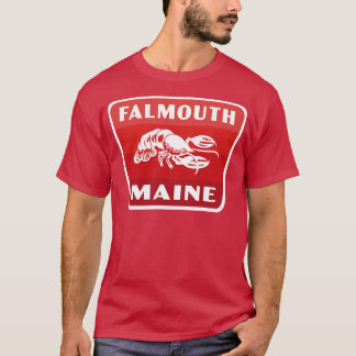 Falmouth Maine Retro Abzeichen Red T-Shirt