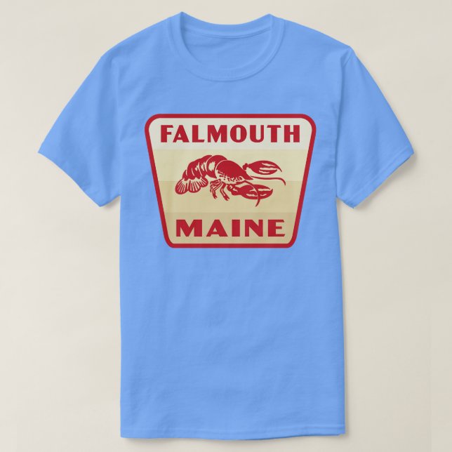 Falmouth Maine Retro Abzeichen Tan T-Shirt (Design vorne)