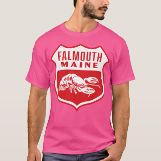 Falmouth Maine Retro Shield White T-Shirt