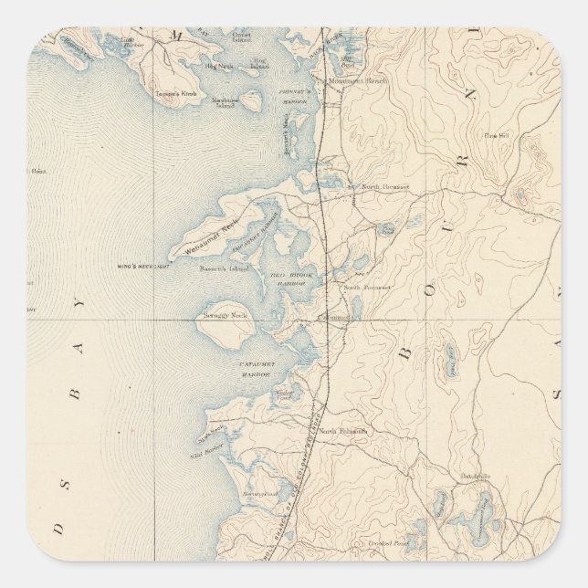 Falmouth, Massachusetts Quadratischer Aufkleber (Vorderseite)