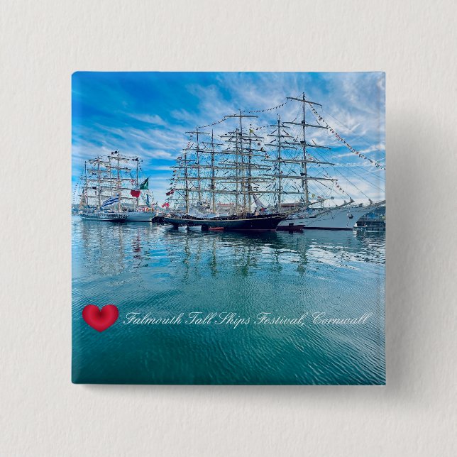 FALMOUTH TALL SHIPS FESTIVAL Cornwall Foto Button (Vorderseite)
