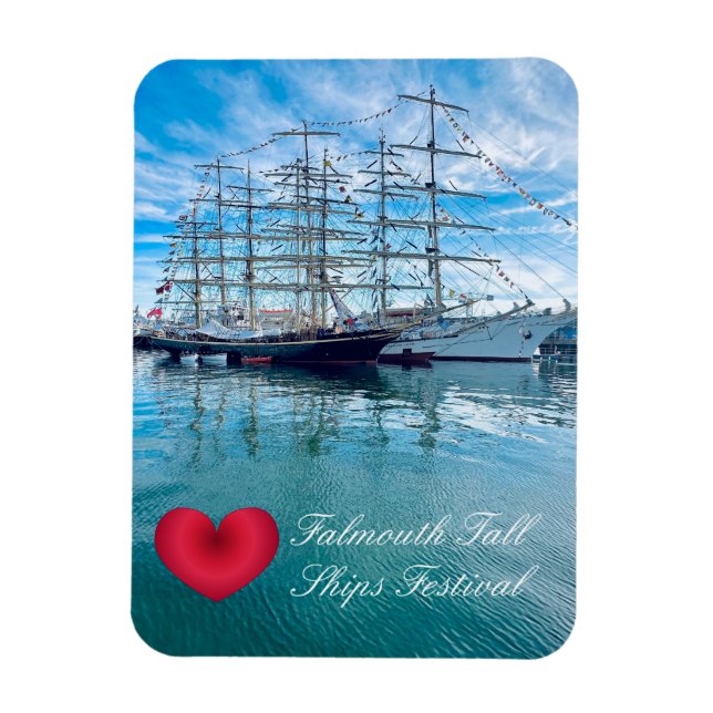 FALMOUTH TALL SHIPS FESTIVAL Cornwall Foto Magnet (Vertikal)