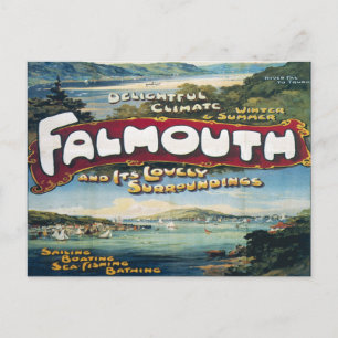 Falmouth Vacation Vintage Image Retro Reise Postkarte