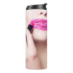 Falsch aufgetragener Lipstick-individuelle Name Thermosbecher