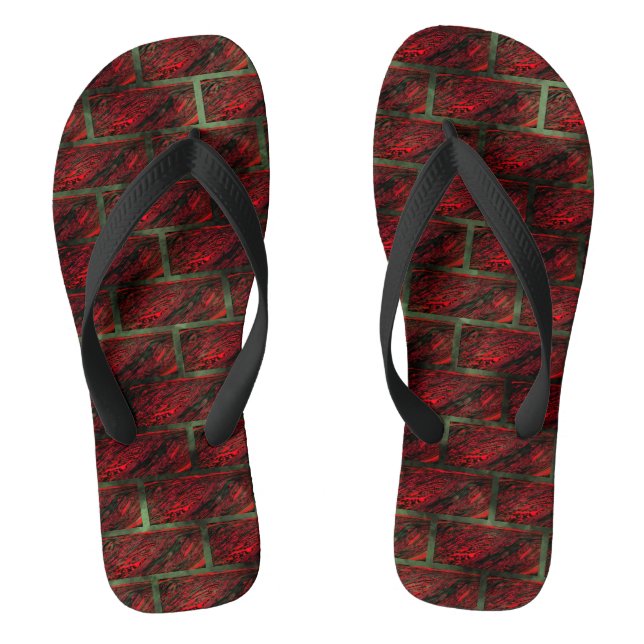 Falsch belichtete Ziegelwand oder Fliesen, die sie Flip Flops (Fußbett)