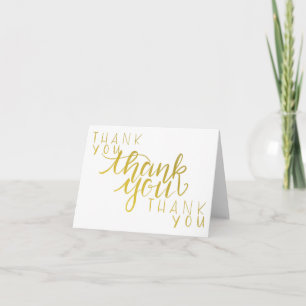 Falsch Gold Foil Hand Lettered Thank You Dankeskarte
