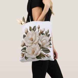 Falsche 3D-Broderie-Illustration der weißen Magnol