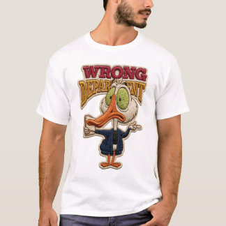Falsche Abteilung Lustiger Vogel Stickpatch Gesche T-Shirt