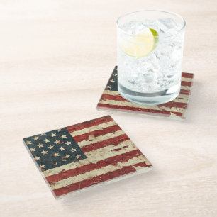 Falsche amerikanische Flagge Glasuntersetzer