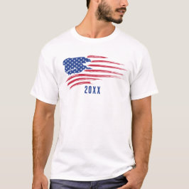 Falsche amerikanische Flagge mit Datum T-Shirt