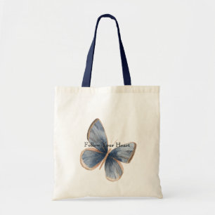 Falsche Blaue Denim Schmetterling Tragetasche