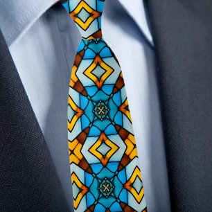 Falsche Bleiglas-Gold- und Blaue Krawatte