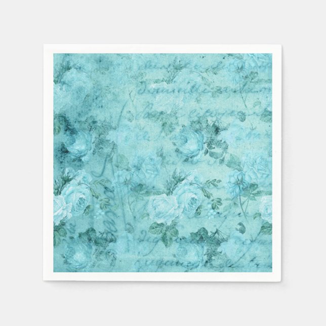 Falsche Blue-Rose-Collage Serviette (Vorderseite)