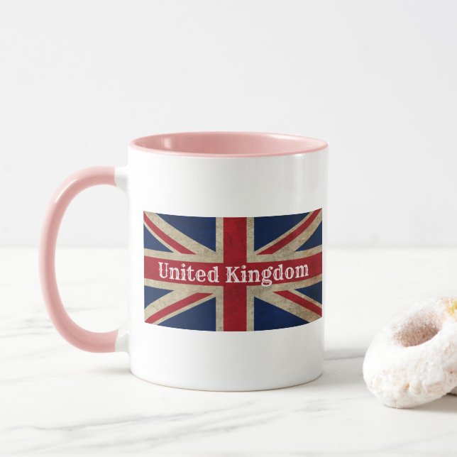 Falsche britische Flagge Tasse (Mit Donut)
