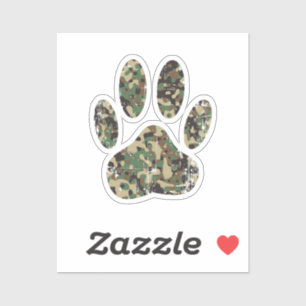Falsche Camouflage Dog Paw Print Aufkleber