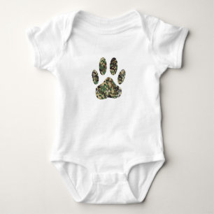 Falsche Camouflage Dog Paw Print Baby Strampler
