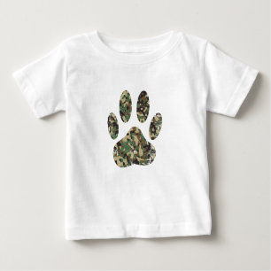 Falsche Camouflage Dog Paw Print Baby T-shirt