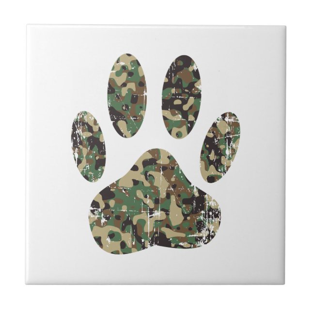 Falsche Camouflage Dog Paw Print Fliese (Vorderseite)
