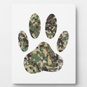 Falsche Camouflage Dog Paw Print Fotoplatte