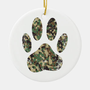 Falsche Camouflage Dog Paw Print Keramikornament