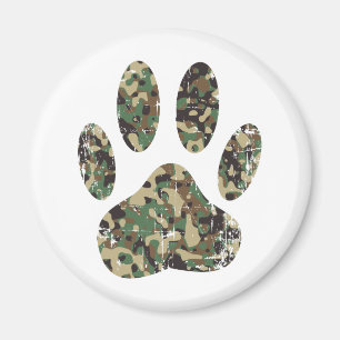 Falsche Camouflage Dog Paw Print Magnet