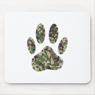 Falsche Camouflage Dog Paw Print Mousepad