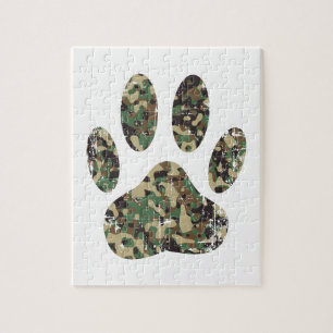 Falsche Camouflage Dog Paw Print Puzzle