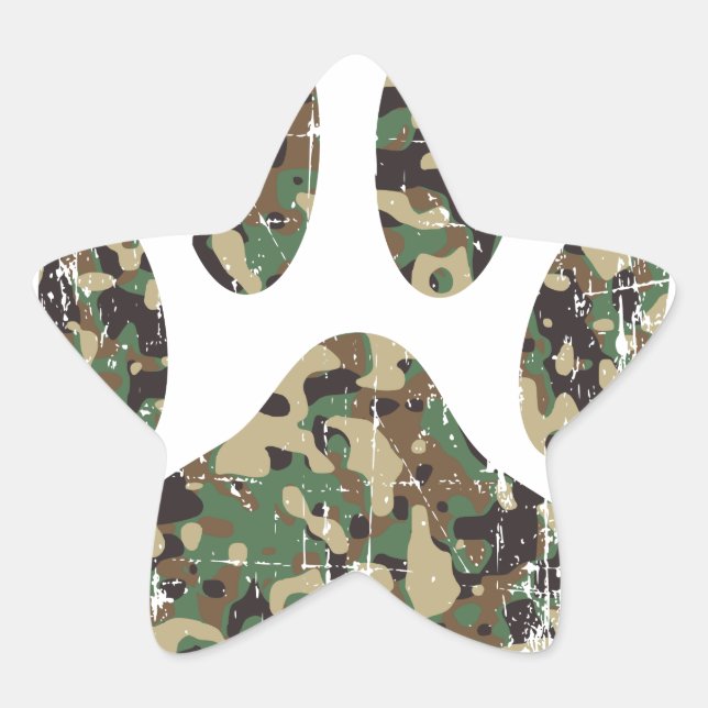Falsche Camouflage Dog Paw Print Stern-Aufkleber (Vorderseite)