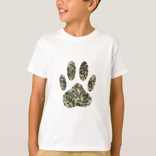 Falsche Camouflage Dog Paw Print T-Shirt