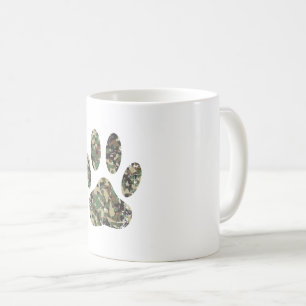 Falsche Camouflage Dog Paw Print Tasse