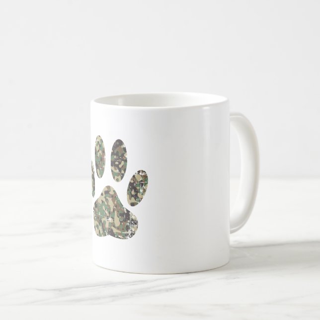 Falsche Camouflage Dog Paw Print Tasse (VorderseiteRechts)