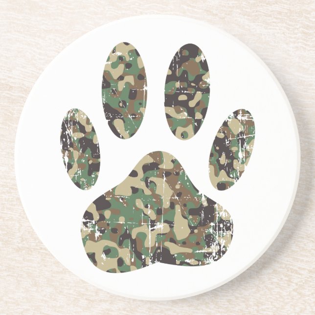 Falsche Camouflage Dog Paw Print Untersetzer (Vorne)