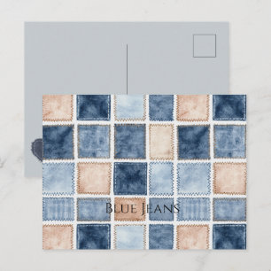 Falsche Creme-Denim-Blaujeans Postkarte