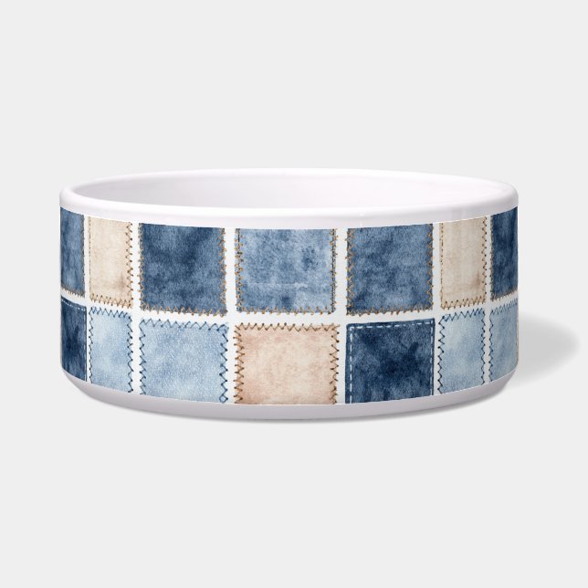 Falsche Creme-Denim-Blue Jeans Napf (Vorderseite)