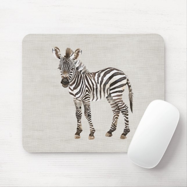 Falsche Creme Leinen Zebra Safari Tier Mousepad (Mit Mouse)