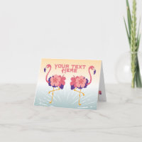 Falsche Dankeschön Karte Flamingos Sunset Card