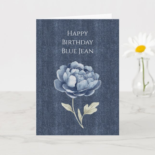 Falsche Denim-Blue-Jean-Blume Karte (Kleine Pflanze)