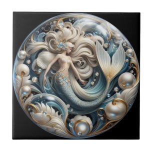Falsche Edelsteine Meerjungfrau Art Nouveau 3D-E Fliese